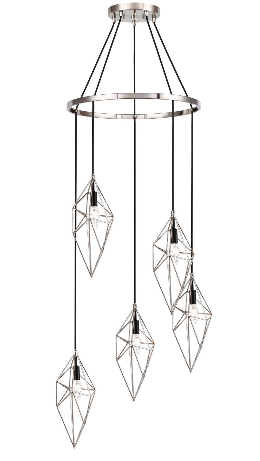Woodbridge Lanning 20728STB-STN Chandelier Light - Nickel/ Nickel