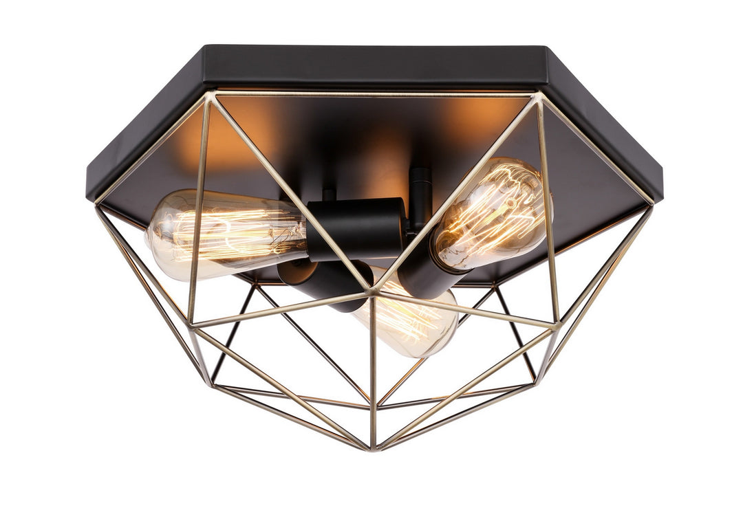 Woodbridge Lanning 20735ABK-ST64 Ceiling Light - Antique Brass/ Black