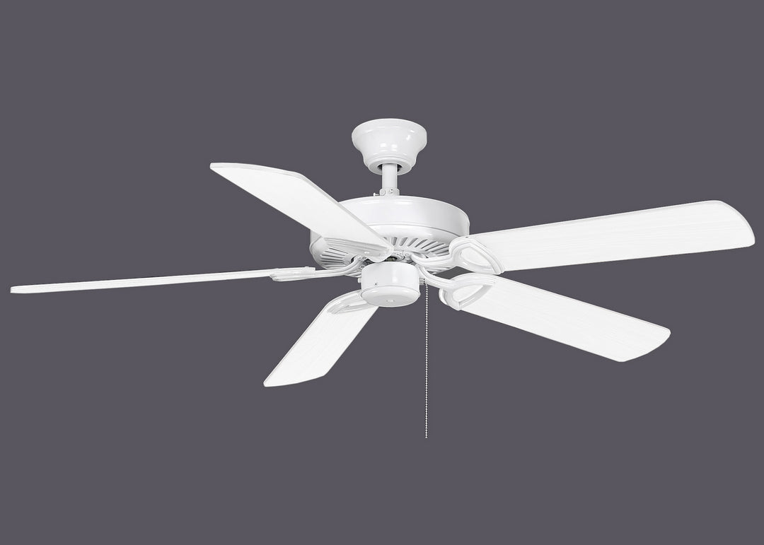 Matthews Fan Company America AM-USA-WH-42 Ceiling Fan 42 - Gloss White, White/Light Oak Wood Tone/