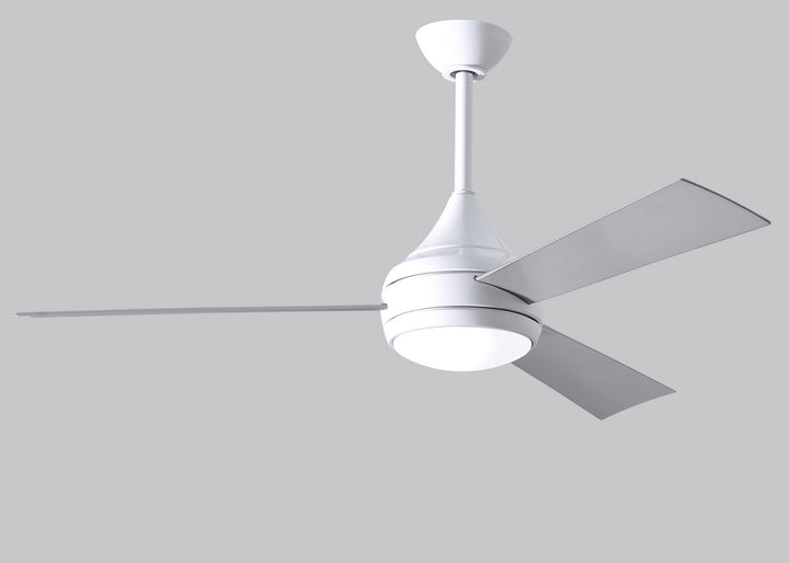 Matthews Fan Company Donaire DA-WH-BS Ceiling Fan 52 - Gloss White, Silver Tone/