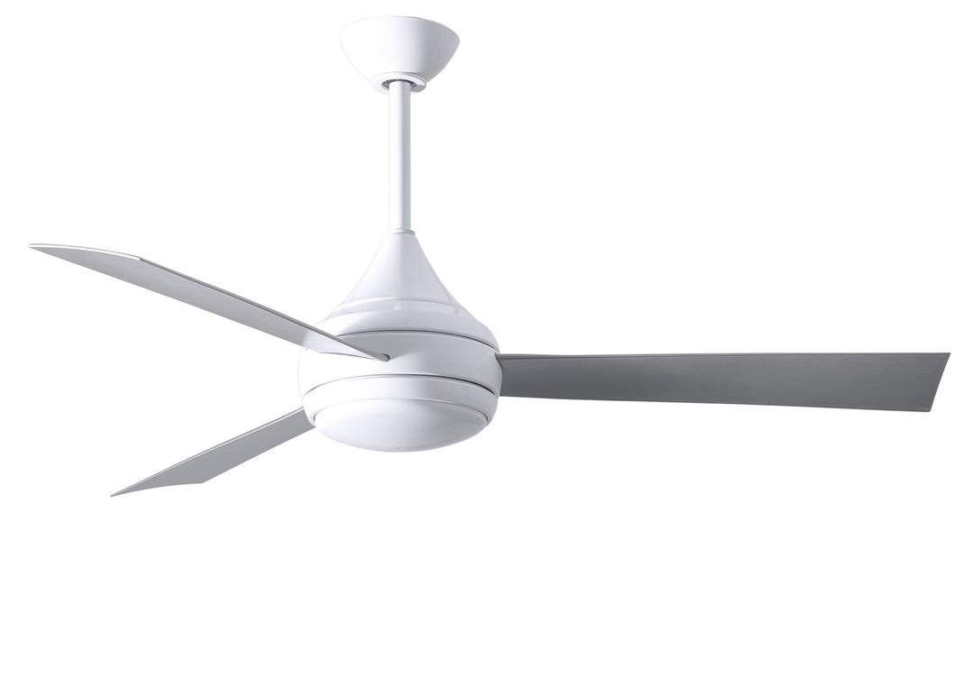 Matthews Fan Company Donaire DA-WH-BS Ceiling Fan 52 - Gloss White, Silver Tone/