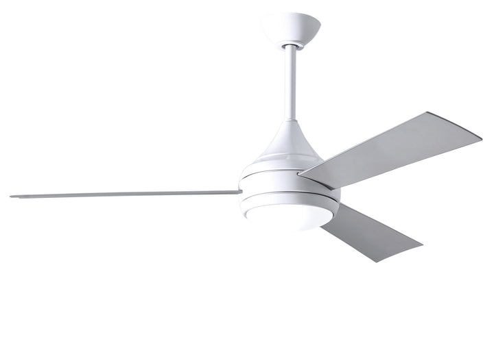 Matthews Fan Company Donaire DA-WH-BS Ceiling Fan 52 - Gloss White, Silver Tone/