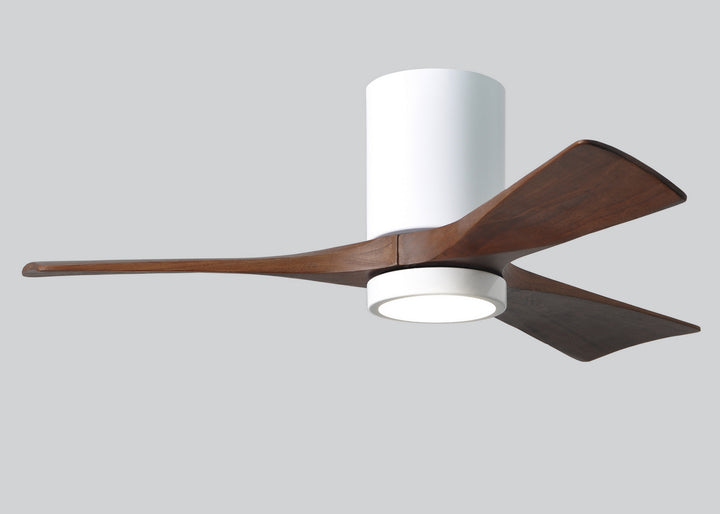 Matthews Fan Company Irene IR3HLK-WH-WA-42 Ceiling Fan 42 - Gloss White, Walnut Tone/