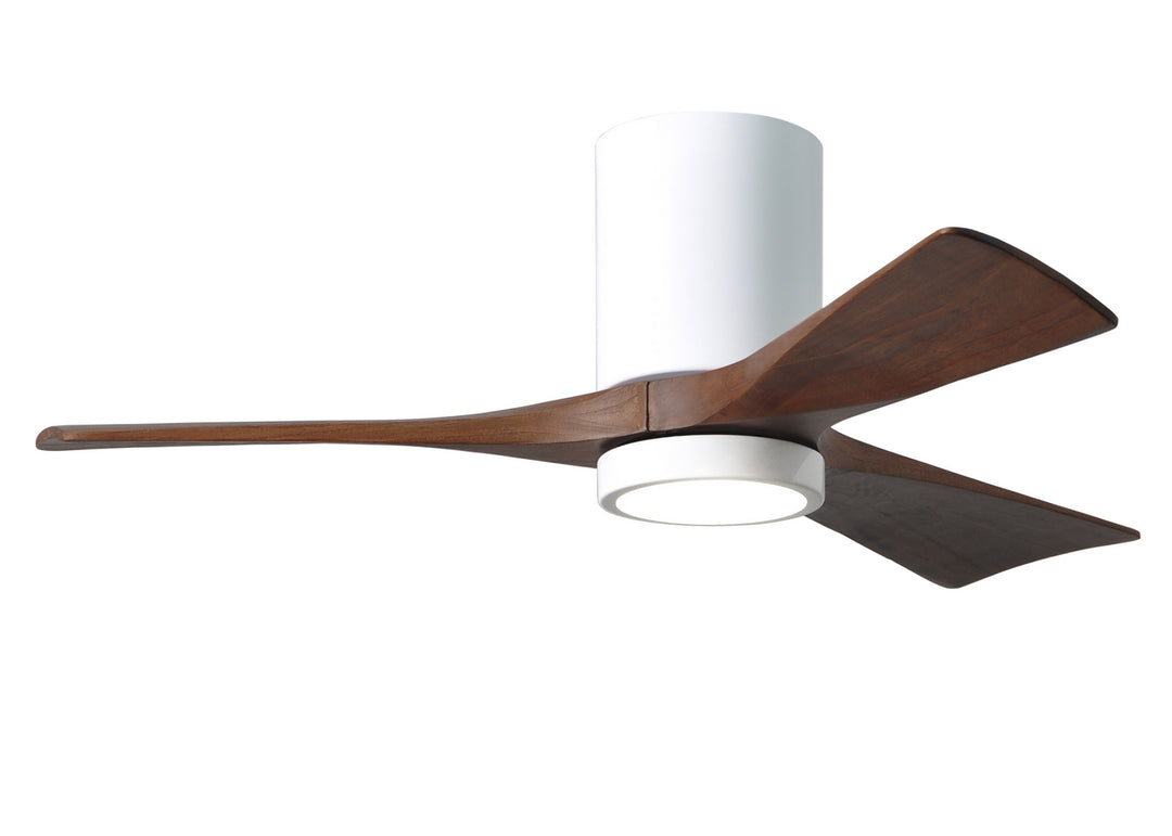 Matthews Fan Company Irene IR3HLK-WH-WA-42 Ceiling Fan 42 - Gloss White, Walnut Tone/