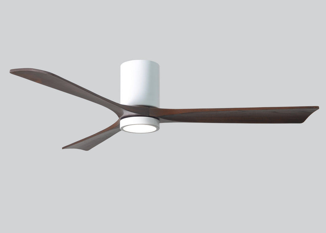 Matthews Fan Company Irene IR3HLK-WH-WA-60 Ceiling Fan 60 - Gloss White, Walnut Tone/