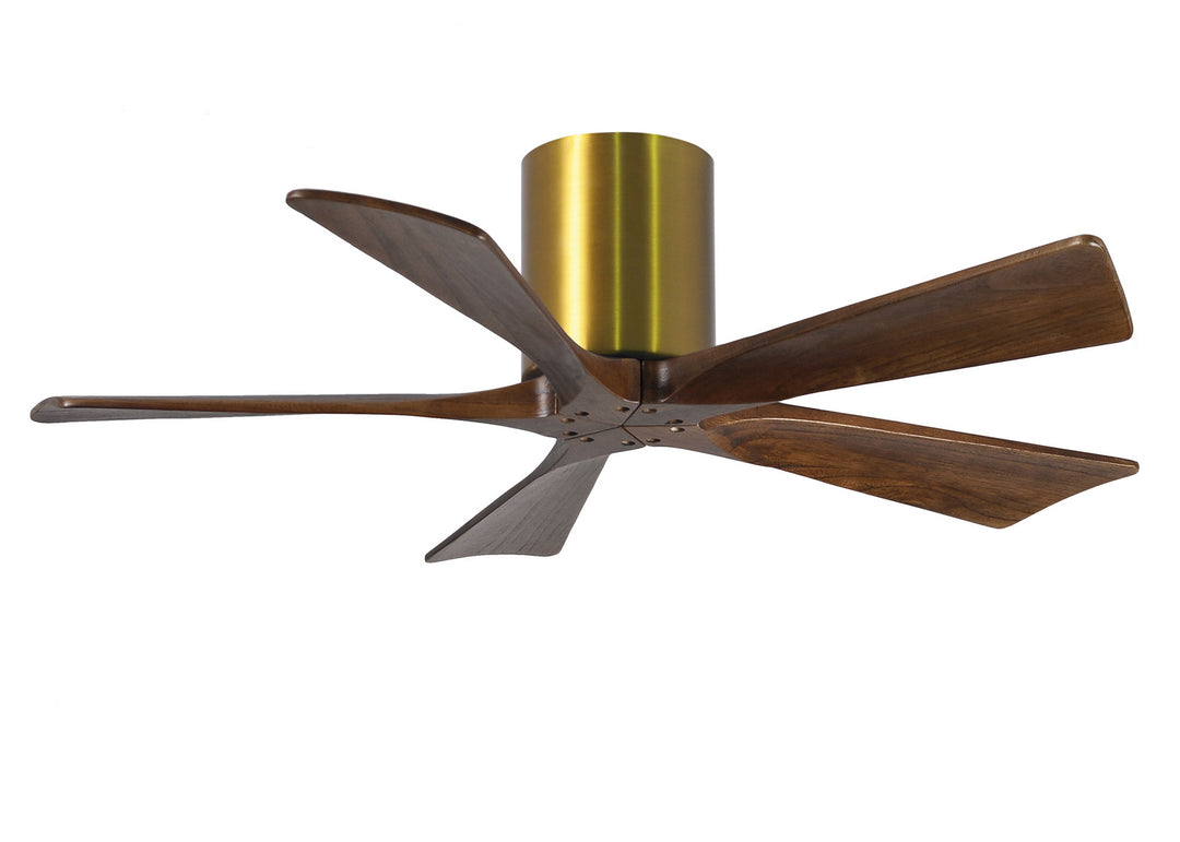 Matthews Fan Company Irene IR5H-BRBR-WA-42 Ceiling Fan 42 - Brushed Brass, Walnut Tone/