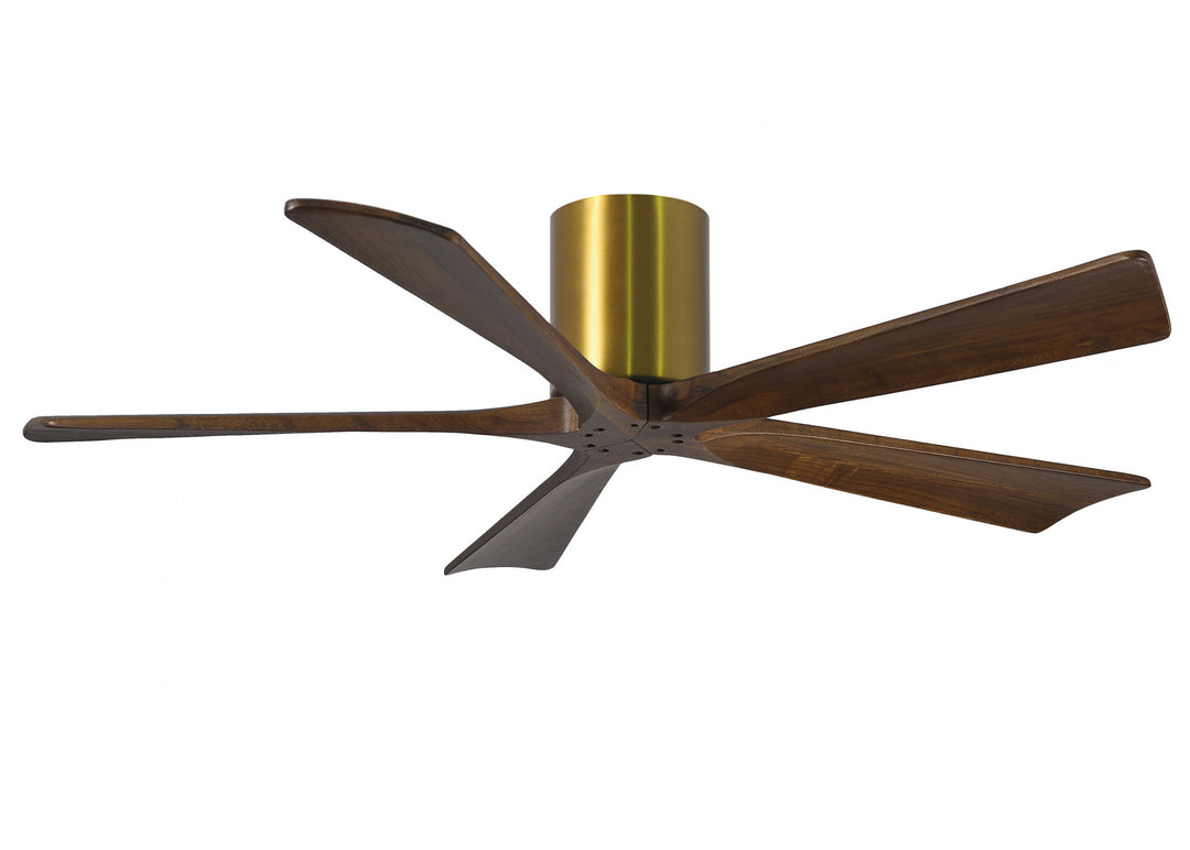 Matthews Fan Company Irene IR5H-BRBR-WA-52 Ceiling Fan 52 - Brushed Brass, Walnut Tone/