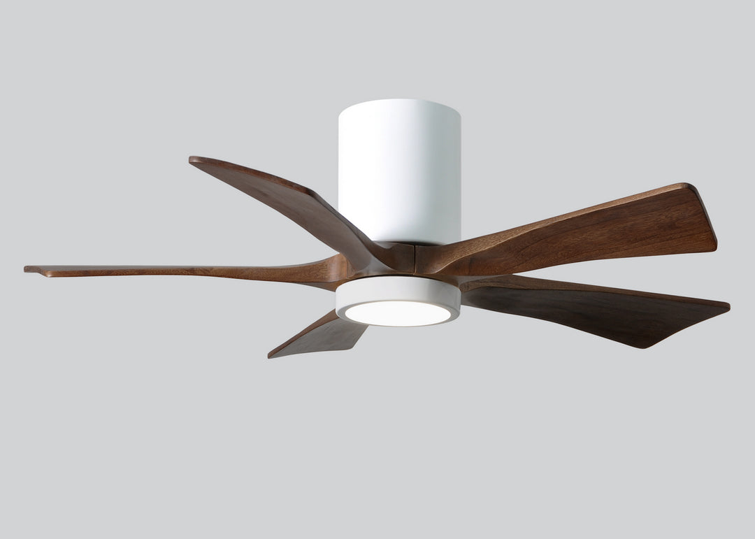 Matthews Fan Company Irene IR5HLK-WH-WA-42 Ceiling Fan 42 - Gloss White, Walnut Tone/