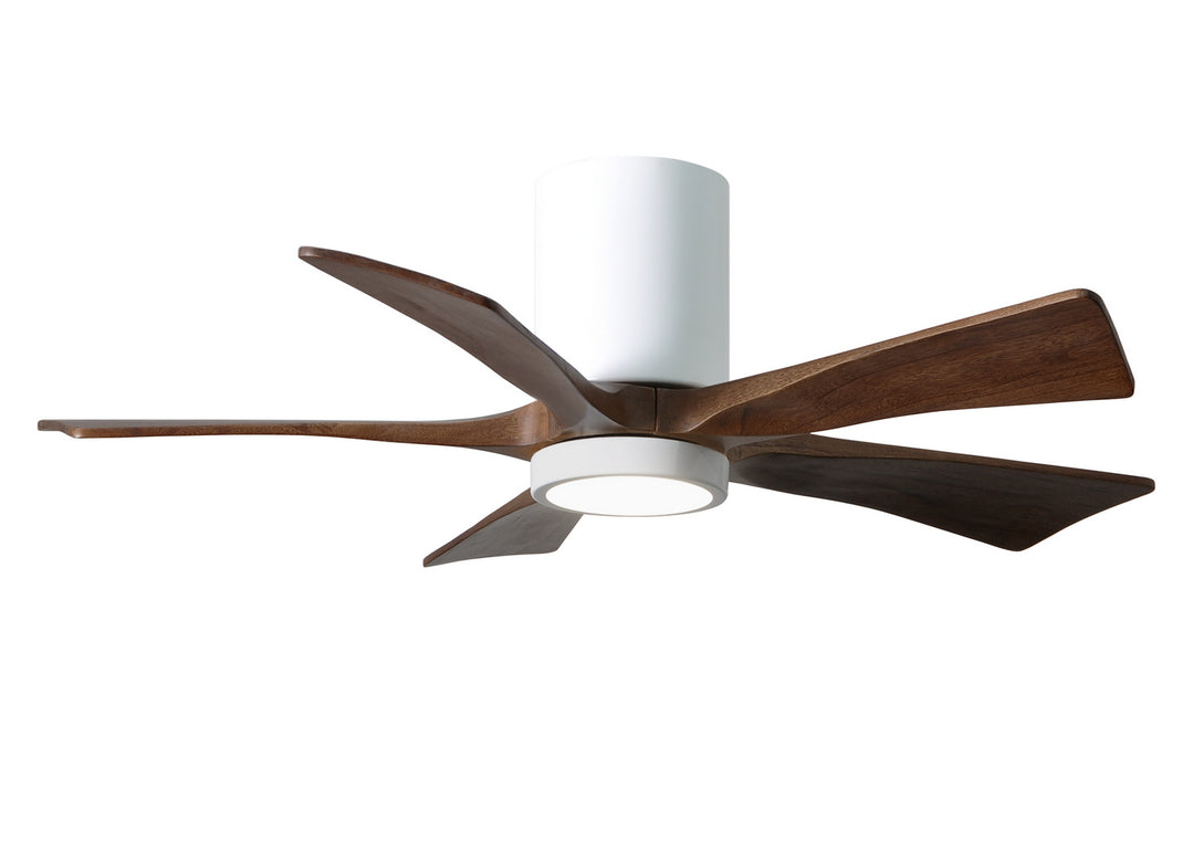 Matthews Fan Company Irene IR5HLK-WH-WA-42 Ceiling Fan 42 - Gloss White, Walnut Tone/