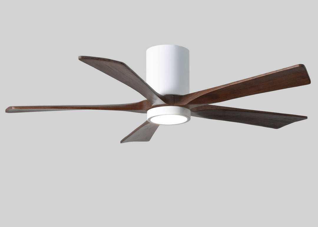 Matthews Fan Company Irene IR5HLK-WH-WA-52 Ceiling Fan 52 - Gloss White, Walnut Tone/