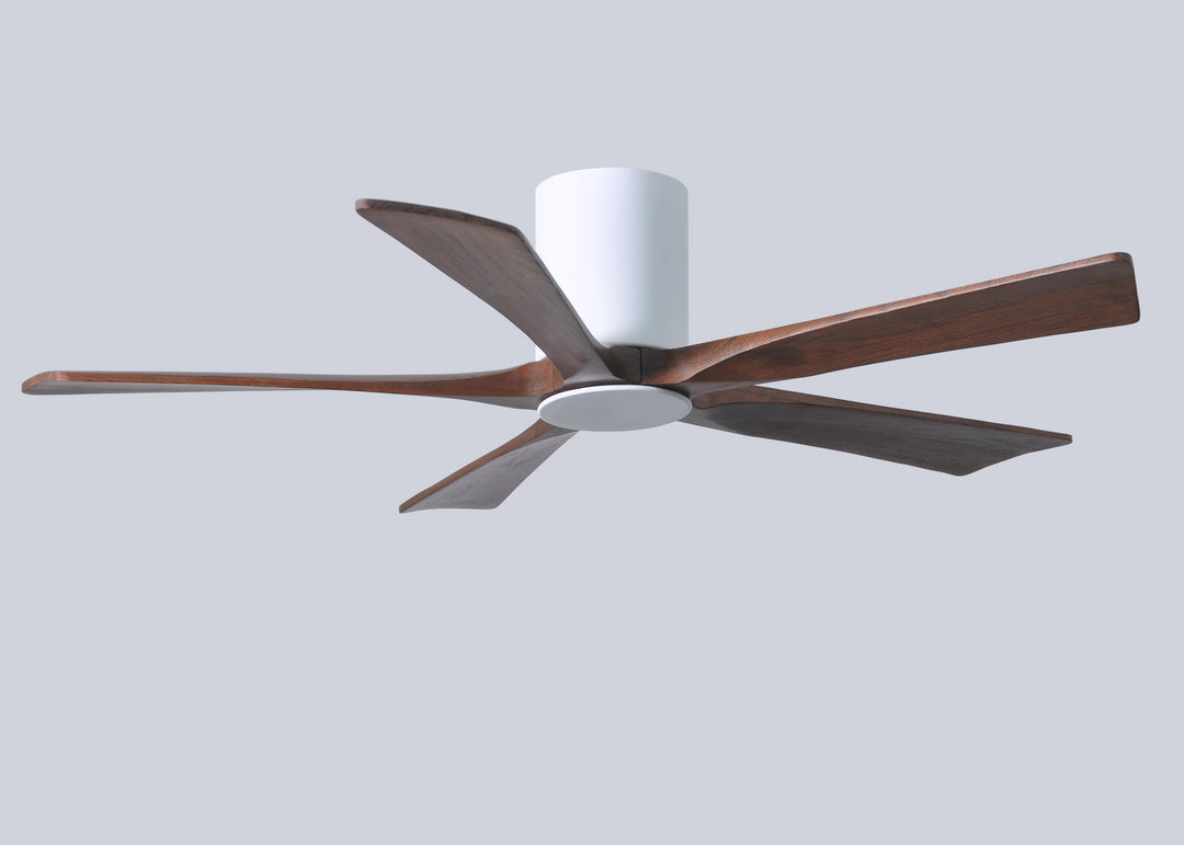 Matthews Fan Company Irene IR5HLK-WH-WA-52 Ceiling Fan 52 - Gloss White, Walnut Tone/