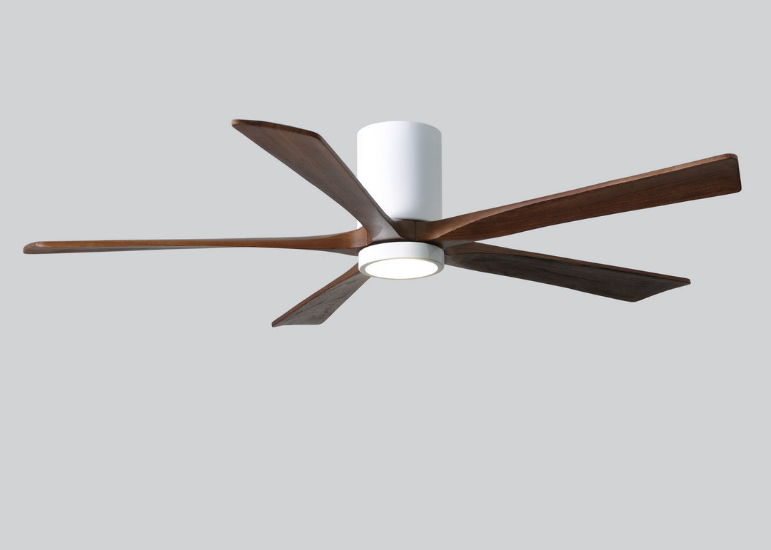 Matthews Fan Company Irene IR5HLK-WH-WA-60 Ceiling Fan 60 - Gloss White, Walnut Tone/