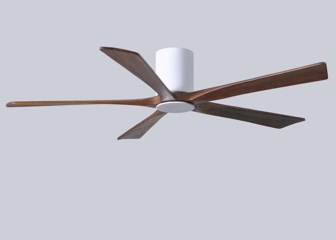 Matthews Fan Company Irene IR5HLK-WH-WA-60 Ceiling Fan 60 - Gloss White, Walnut Tone/