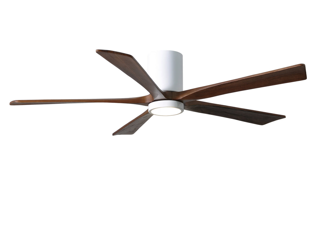 Matthews Fan Company Irene IR5HLK-WH-WA-60 Ceiling Fan 60 - Gloss White, Walnut Tone/