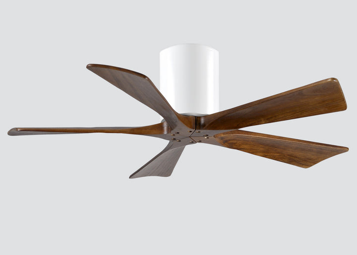 Matthews Fan Company Irene IR5H-WH-WA-42 Ceiling Fan 42 - Gloss White, Walnut Tone/