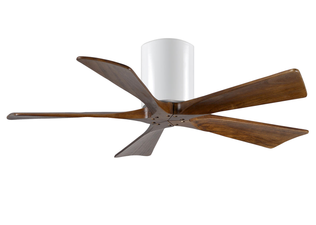 Matthews Fan Company Irene IR5H-WH-WA-42 Ceiling Fan 42 - Gloss White, Walnut Tone/