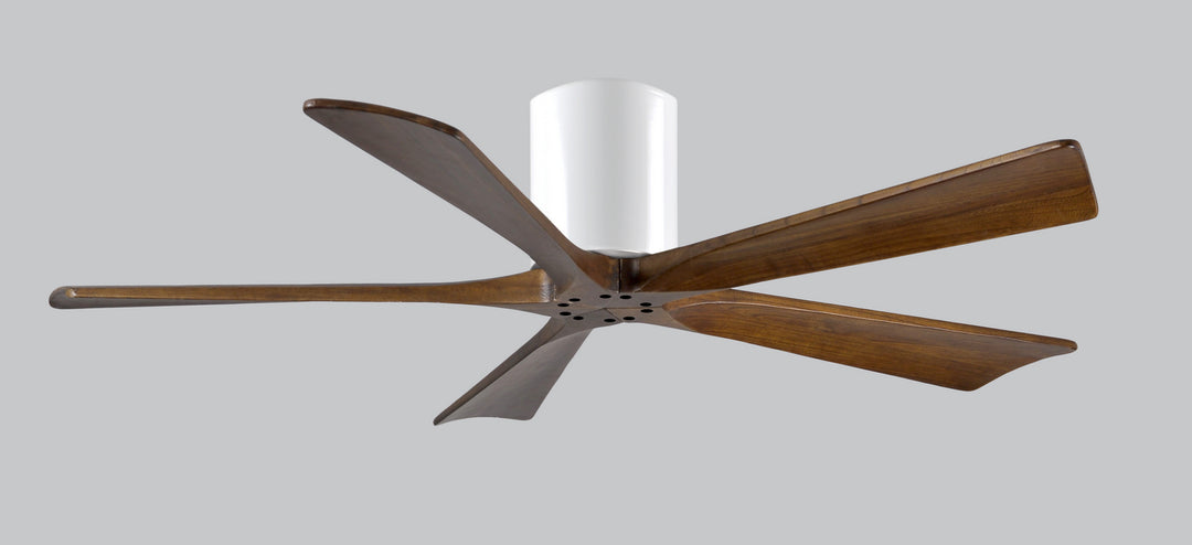 Matthews Fan Company Irene IR5H-WH-WA-52 Ceiling Fan 52 - Gloss White, Walnut Tone/