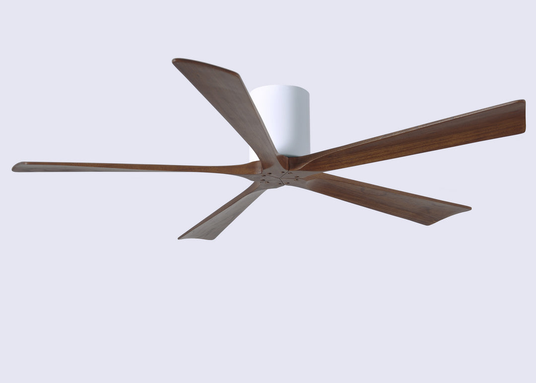 Matthews Fan Company Irene IR5H-WH-WA-60 Ceiling Fan 60 - Gloss White, Walnut Tone/