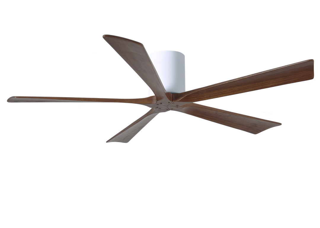 Matthews Fan Company Irene IR5H-WH-WA-60 Ceiling Fan 60 - Gloss White, Walnut Tone/