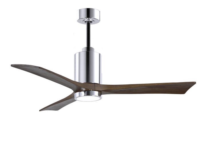 Matthews Fan Company Patricia PA3-CR-WA-52 Ceiling Fan 52 - Polished Chrome, Walnut Tone/