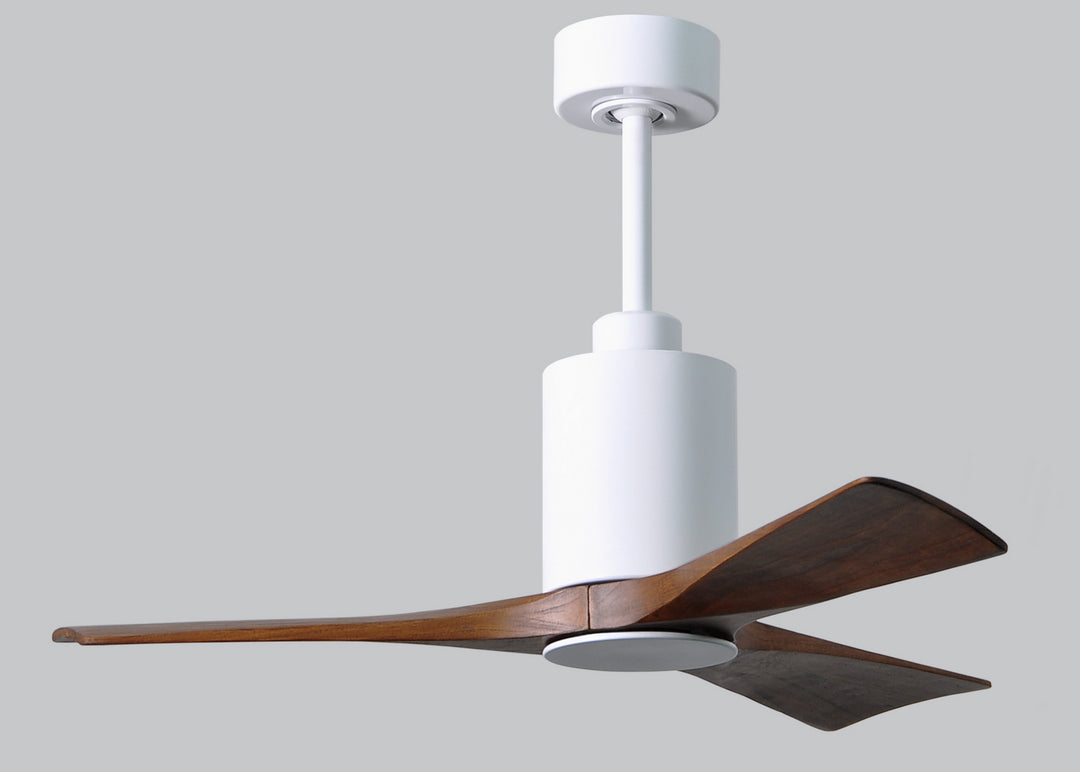 Matthews Fan Company Patricia PA3-WH-WA-42 Ceiling Fan 42 - Gloss White, Walnut Tone/