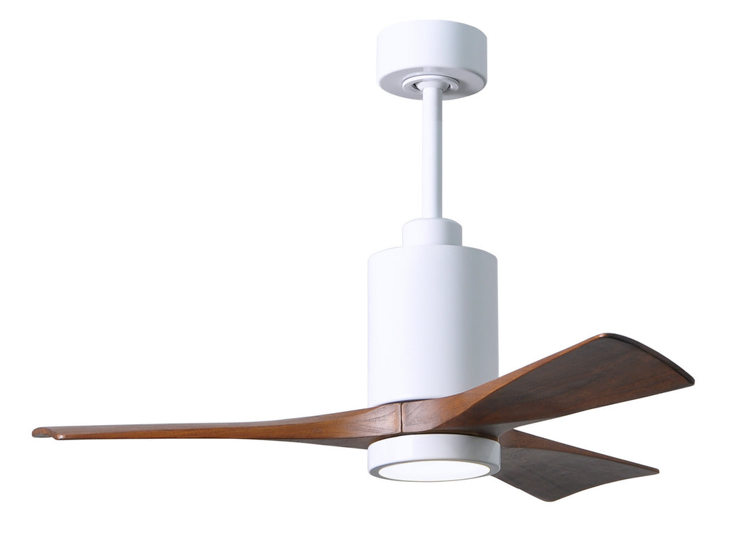 Matthews Fan Company Patricia PA3-WH-WA-42 Ceiling Fan 42 - Gloss White, Walnut Tone/