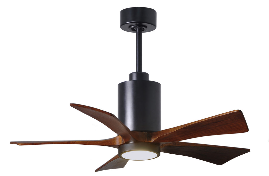 Matthews Fan Company Patricia PA5-BK-WA-42 Ceiling Fan 42 - Matte Black, Walnut Tone/