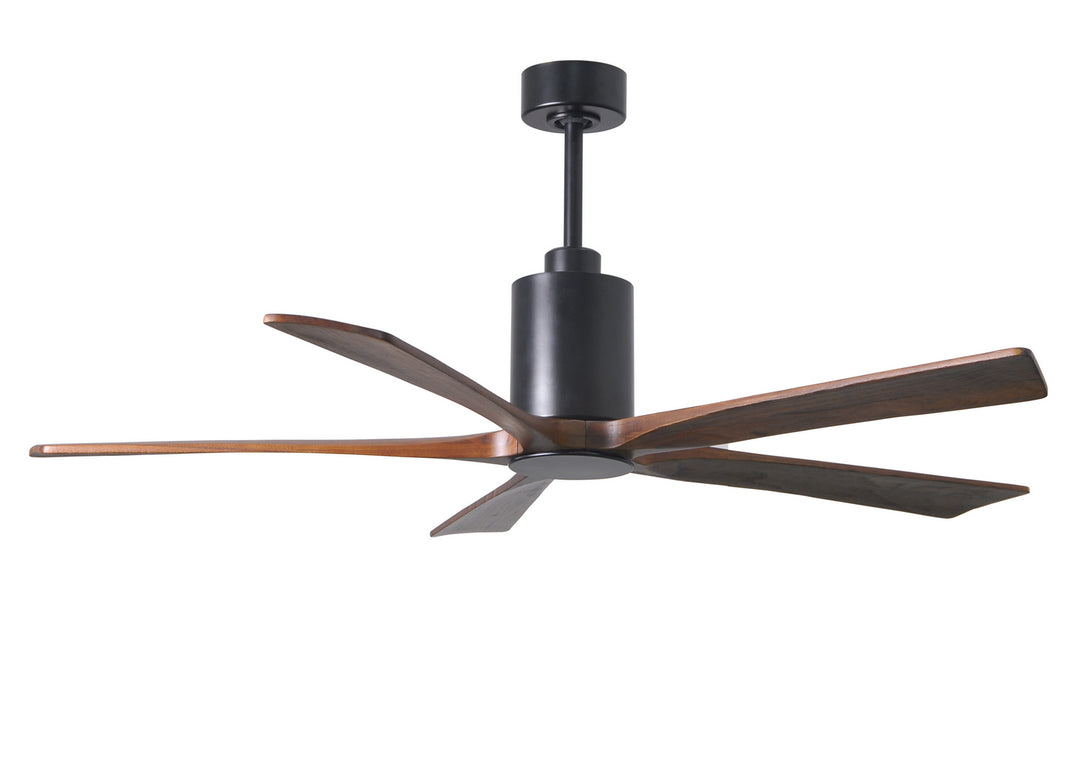 Matthews Fan Company Patricia PA5-BK-WA-60 Ceiling Fan 60 - Matte Black, Walnut Tone/