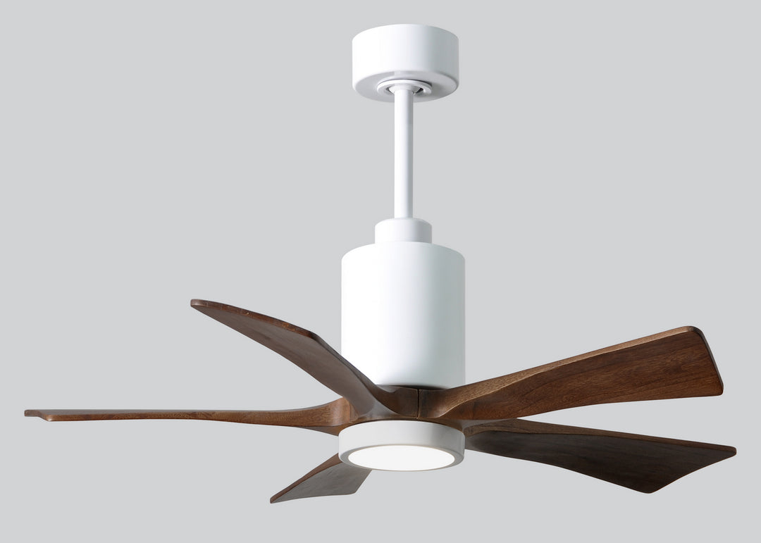 Matthews Fan Company Patricia PA5-WH-WA-42 Ceiling Fan 42 - Gloss White, Walnut Tone/