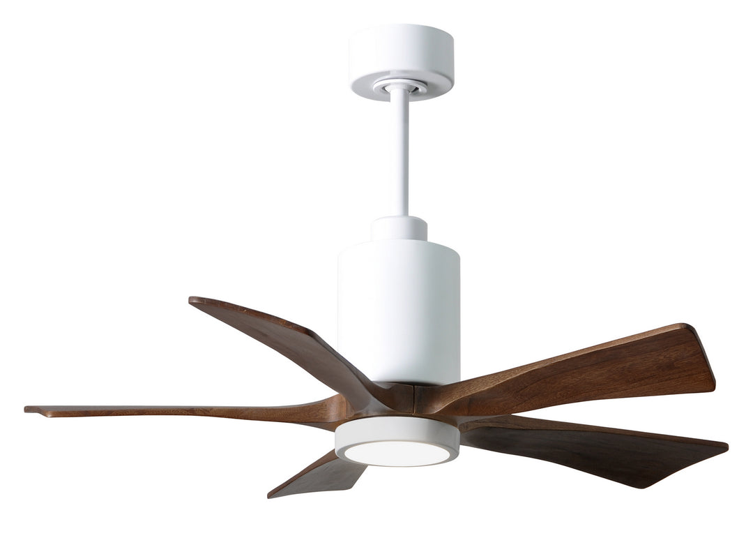 Matthews Fan Company Patricia PA5-WH-WA-42 Ceiling Fan 42 - Gloss White, Walnut Tone/