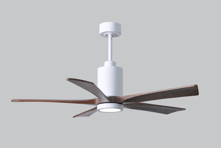 Matthews Fan Company Patricia PA5-WH-WA-52 Ceiling Fan 52 - Gloss White, Walnut Tone/