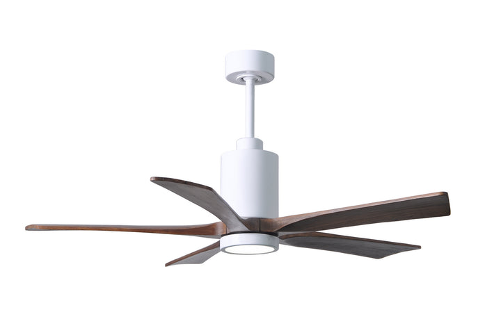 Matthews Fan Company Patricia PA5-WH-WA-52 Ceiling Fan 52 - Gloss White, Walnut Tone/