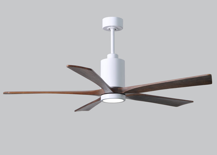 Matthews Fan Company Patricia PA5-WH-WA-60 Ceiling Fan 60 - Gloss White, Walnut Tone/