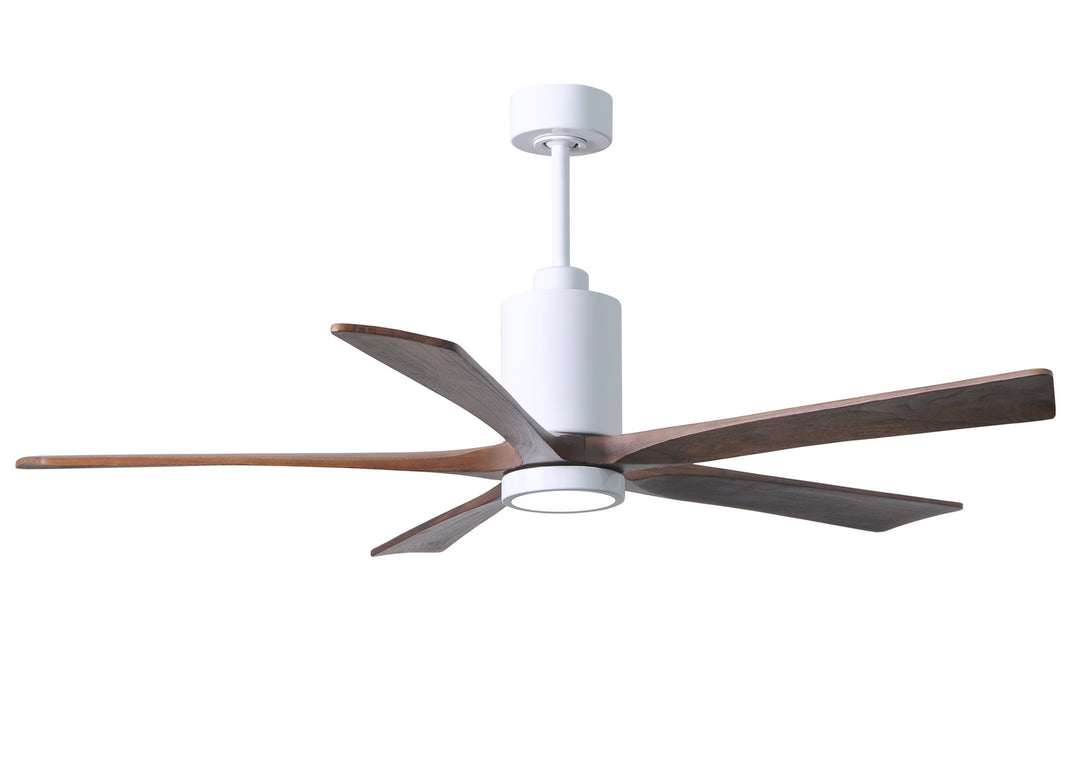 Matthews Fan Company Patricia PA5-WH-WA-60 Ceiling Fan 60 - Gloss White, Walnut Tone/