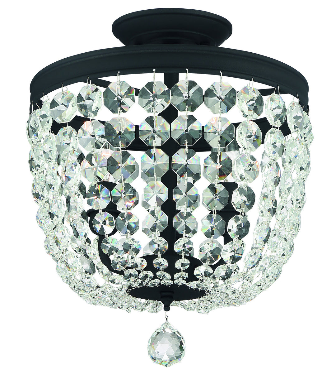 Crystorama Lighting 783-BF-CL-MWP Archer  Black Forged