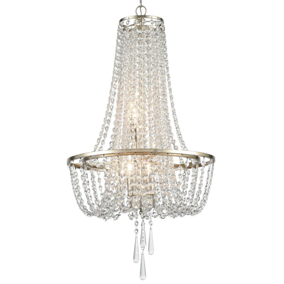 Crystorama Arcadia ARC-1907-SA-CL-MWP Chandelier Light - Antique Silver