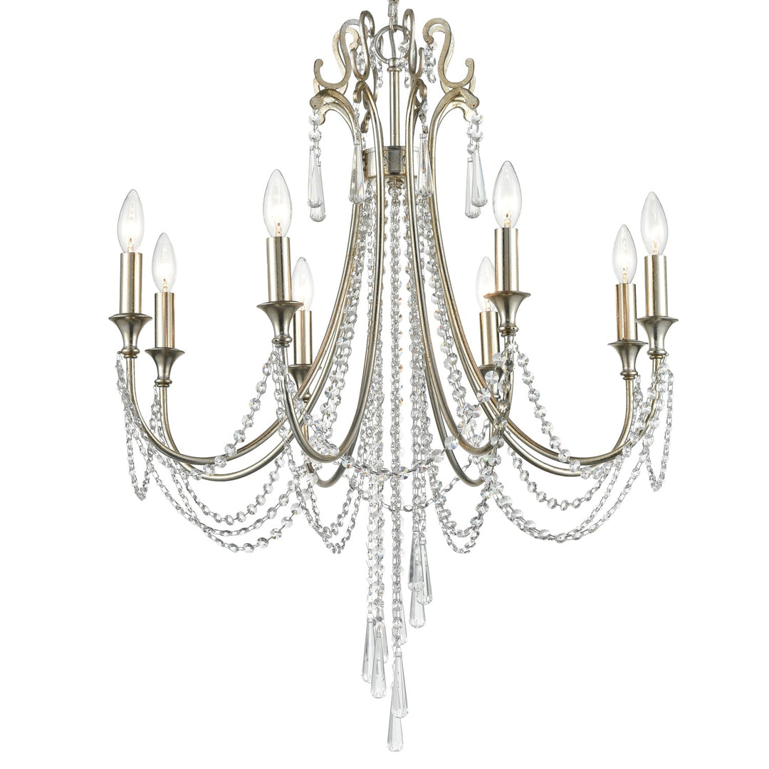 Crystorama Arcadia ARC-1908-SA-CL-MWP Chandelier Light - Antique Silver