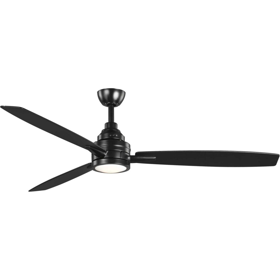 Progress Gaze P2554-3130K Ceiling Fan - Black, Distressed Ebony, Matte Black/