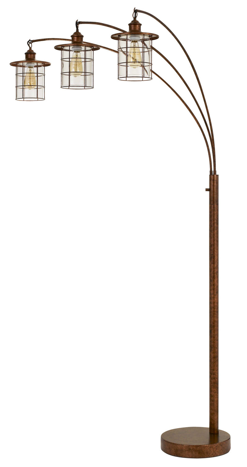 Cal Lighting BO-2668-3L-RU Silverton Three Light Arc Floor Lamp Lamp Bronze / Dark