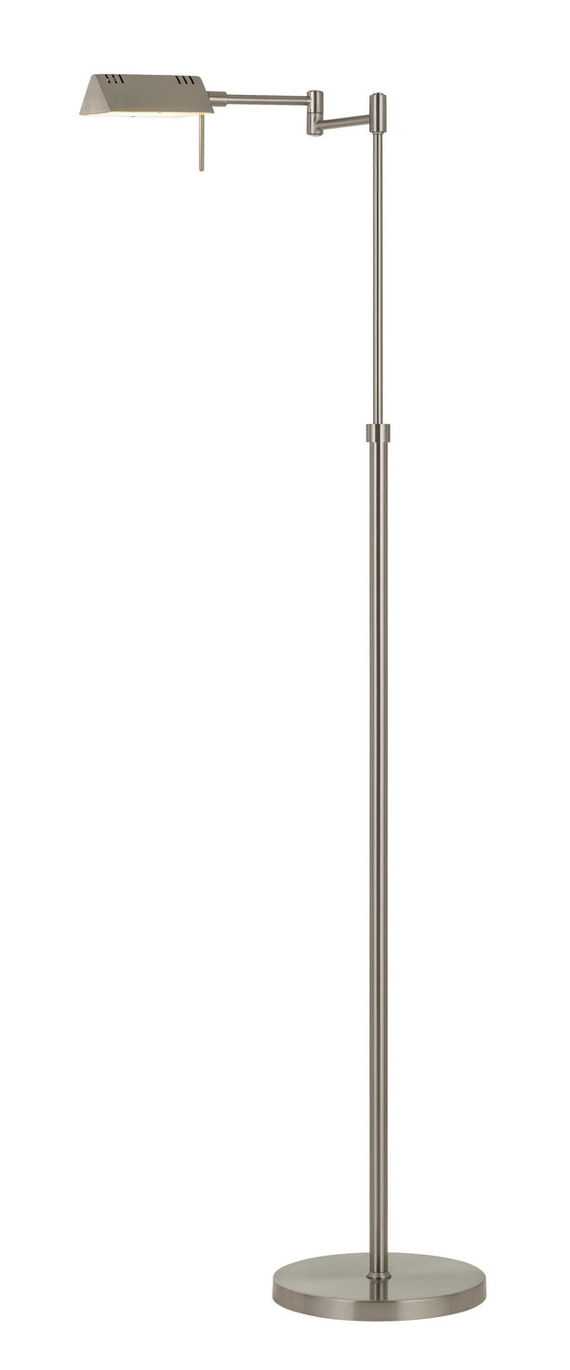 Cal Lighting BO-2844FL-1-BS Clemson Led Swing Arm Floor Lamp Lamp Pewter, Nickel, Silver