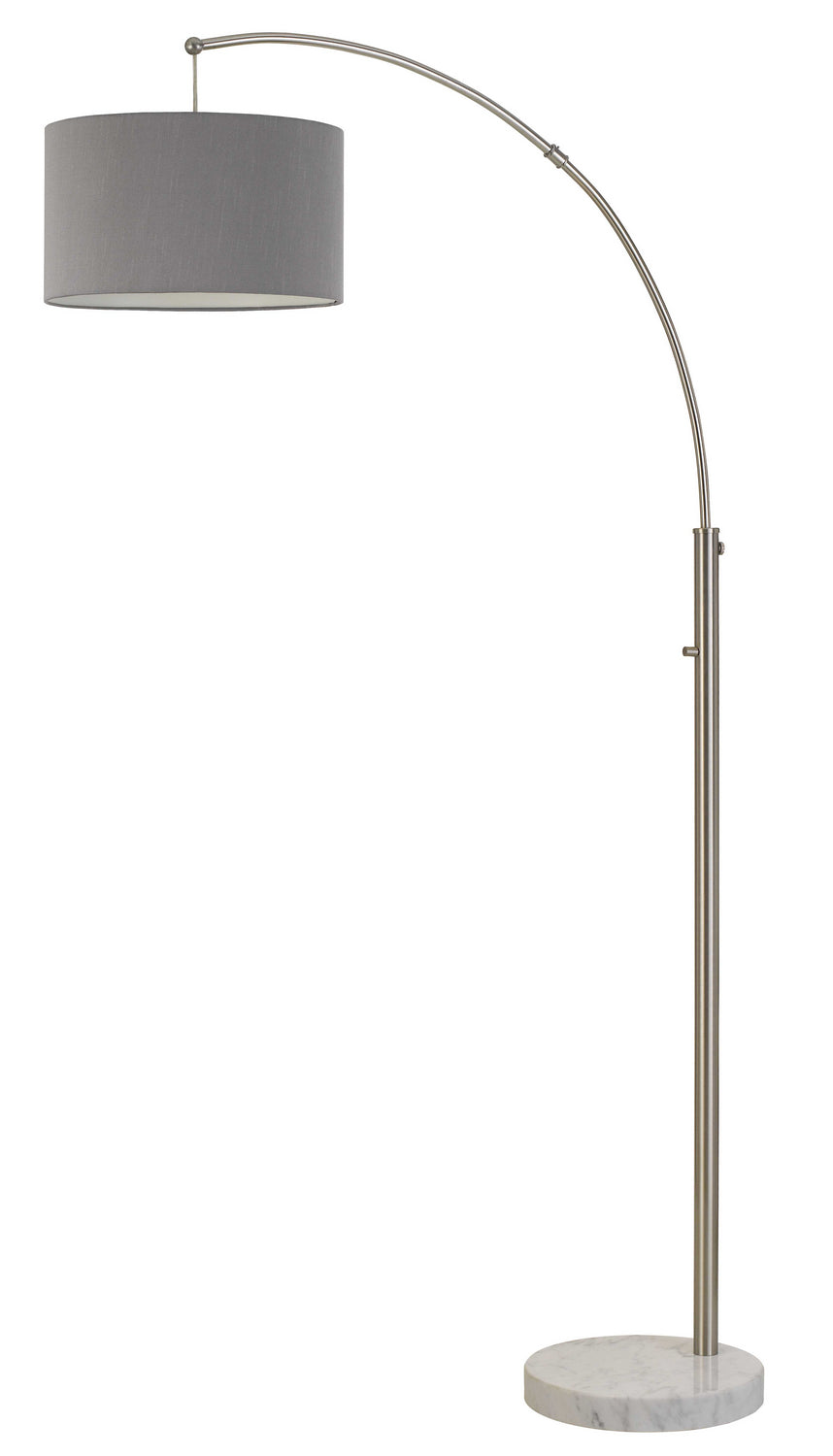 Cal Lighting BO-2899FL-1L Lyndon One Light Arc Floor Lamp Lamp Pewter, Nickel, Silver