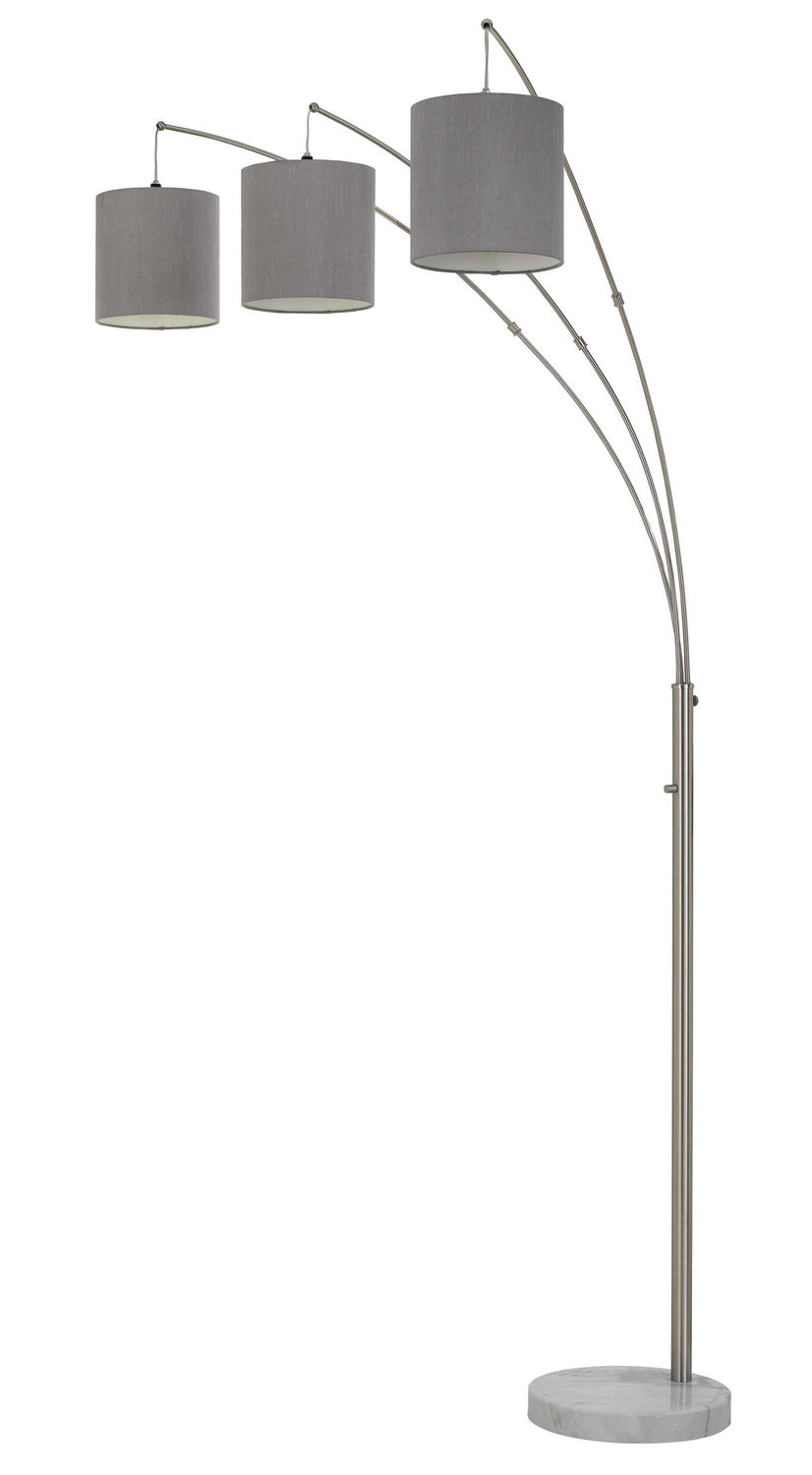 Cal Lighting BO-2899FL-3L Lyndon Three Light Arc Floor Lamp Lamp Pewter, Nickel, Silver