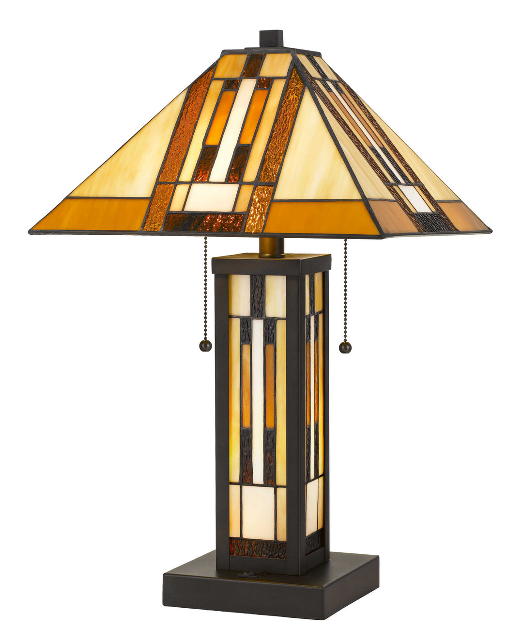 Cal Lighting BO-2902TB Tiffany Two Light Table Lamp Lamp Bronze / Dark