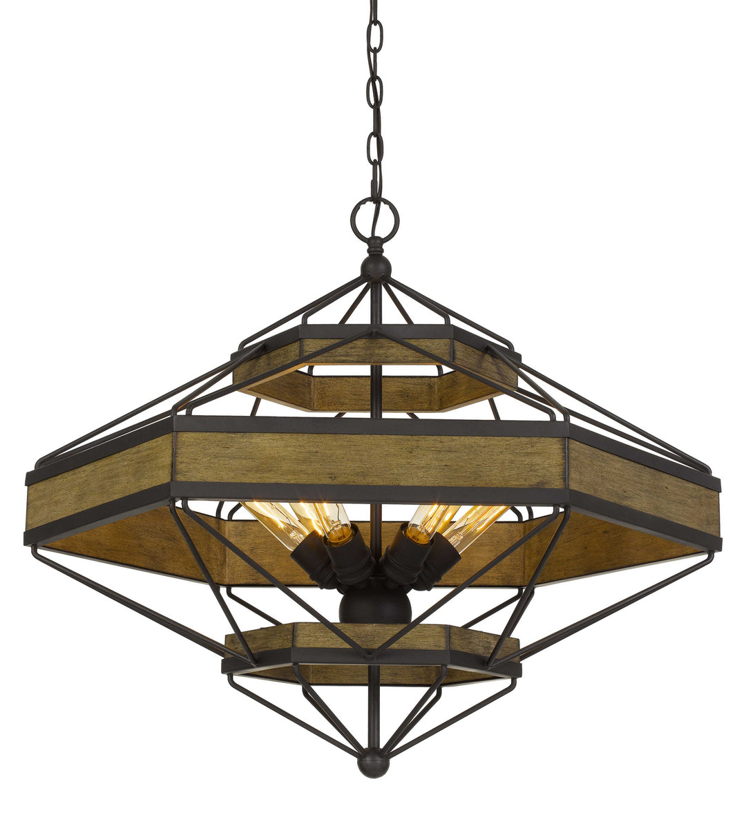 Cal Alicante FX-3702-6 Chandelier Light - Wood/Black