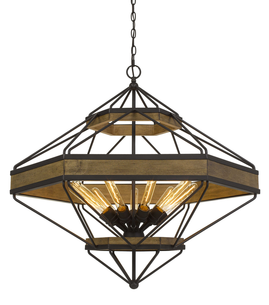 Cal Alicante FX-3702-9 Chandelier Light - Wood/Black