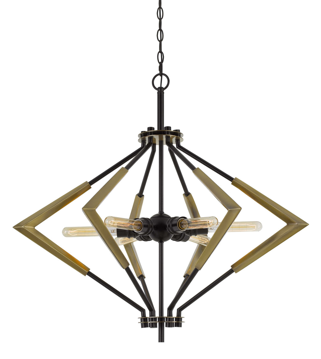 Cal Malounta FX-3709-6 Chandelier Light - Antique Brass/Black