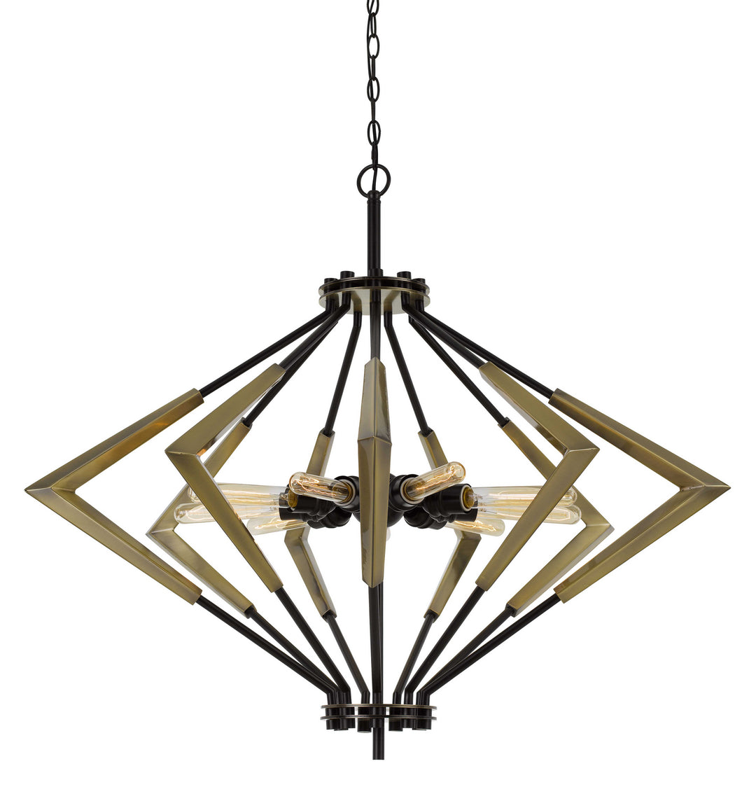 Cal Malounta FX-3709-9 Chandelier Light - Antique Brass/Black