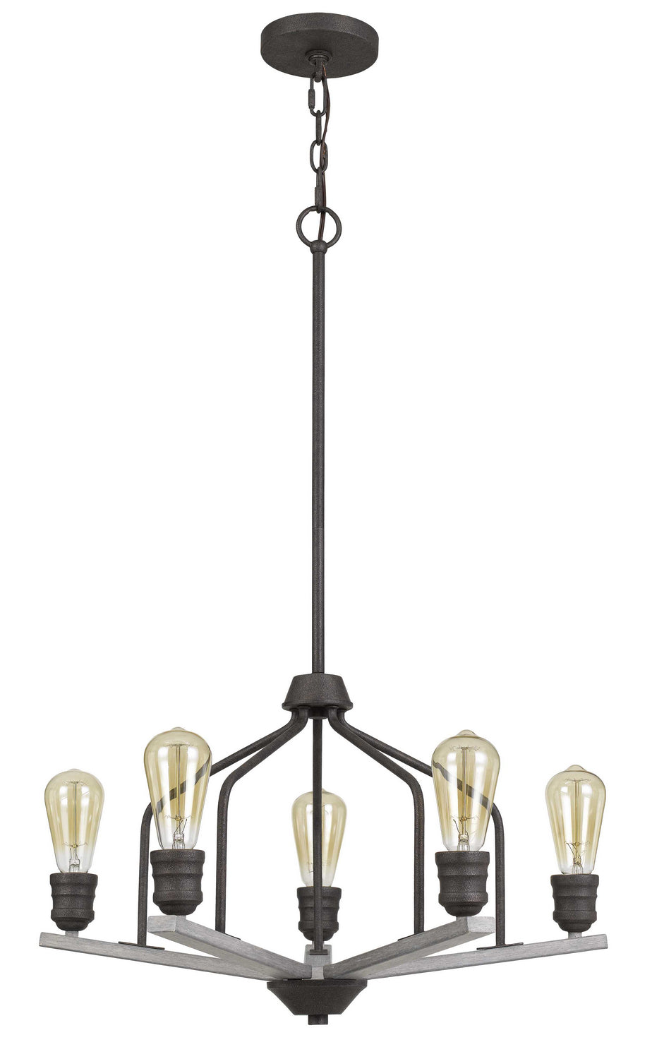 Cal Corming FX-3716-5 Chandelier Light - Textured Bronze/Drifted Wood