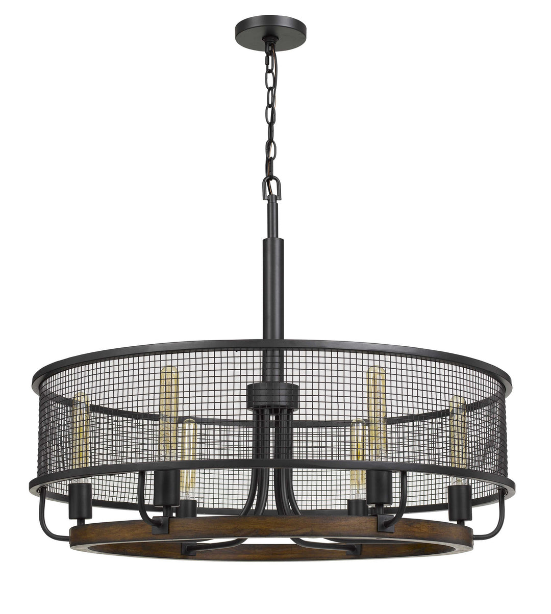 Cal Aberdeen FX-3720-6 Chandelier Light - Bronze/Wood