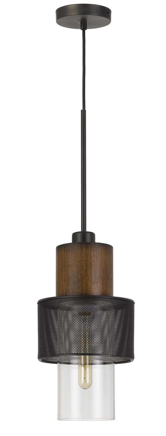 Cal Mckee FX-3726-1P Pendant Light - Wood/Black